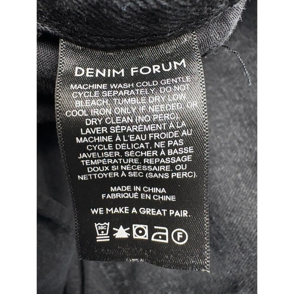 Denim Forum Jeans Womens 26 The Joni High Rise Loose Black Distressed Ripped - Picture 15 of 16
